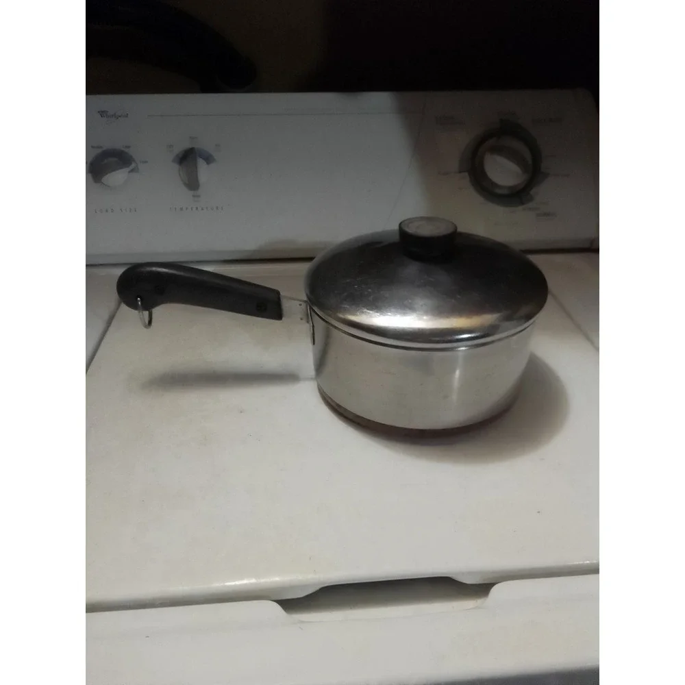 Vintage Revere Ware Cooper Bottom  Pan With Lid 2 QUART 7